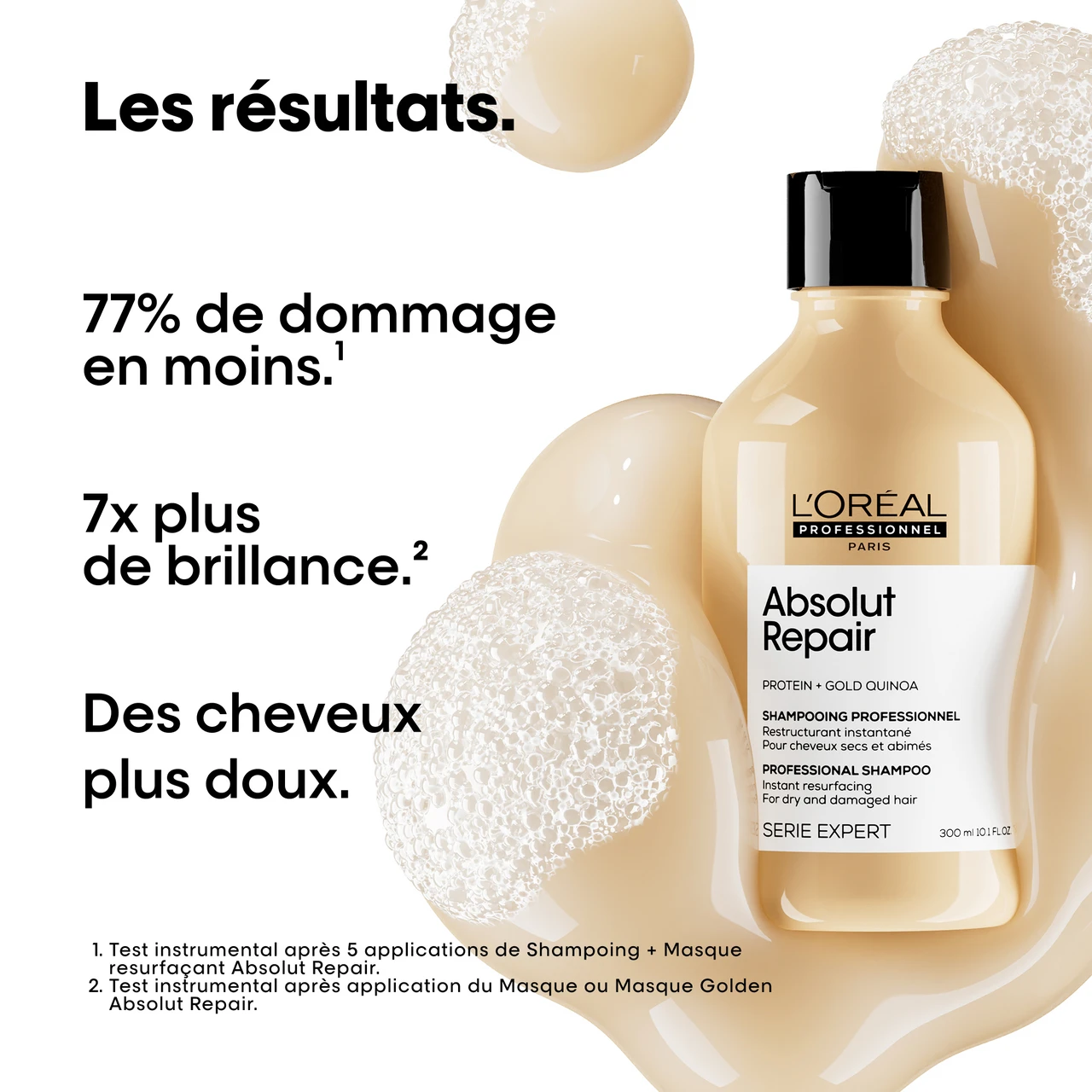 Absolut Repair Shampoing Réparateur Cheveux Abîmés L'Oréal 300ml 4 Absolut Repair Shampoing Réparateur Cheveux Abîmés L'Oréal 300ml – Image 2